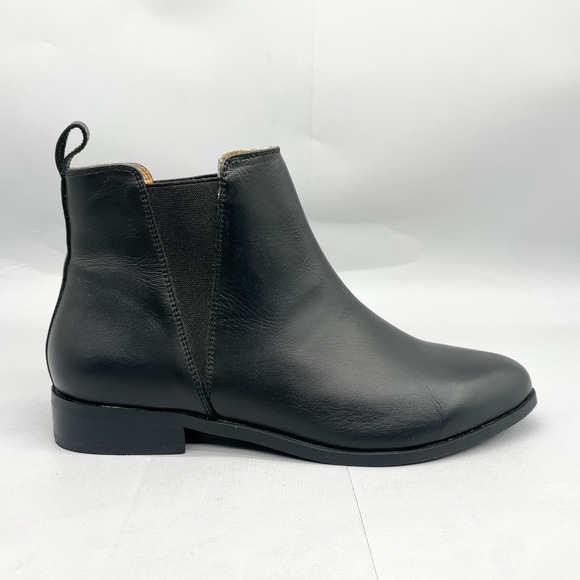 London Sole Shoes - Nisolo Womens 10 Eva Everday Chelsea Boots Black Leather Pointed Toe Booties